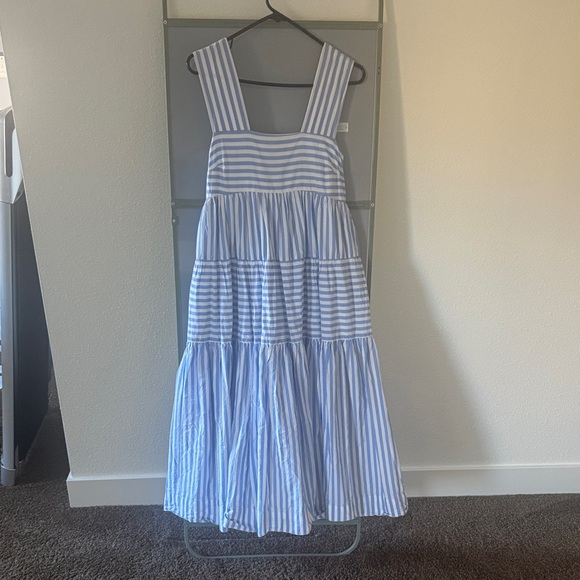 Anthropologie Blue and White Striped Midi Dress - Picture 2 of 2